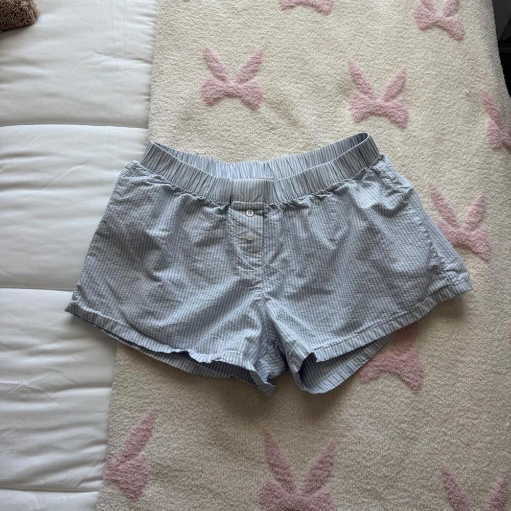 Brandy Melville blue and white beachy comfy shorts